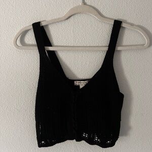 Black Knit Women Top
